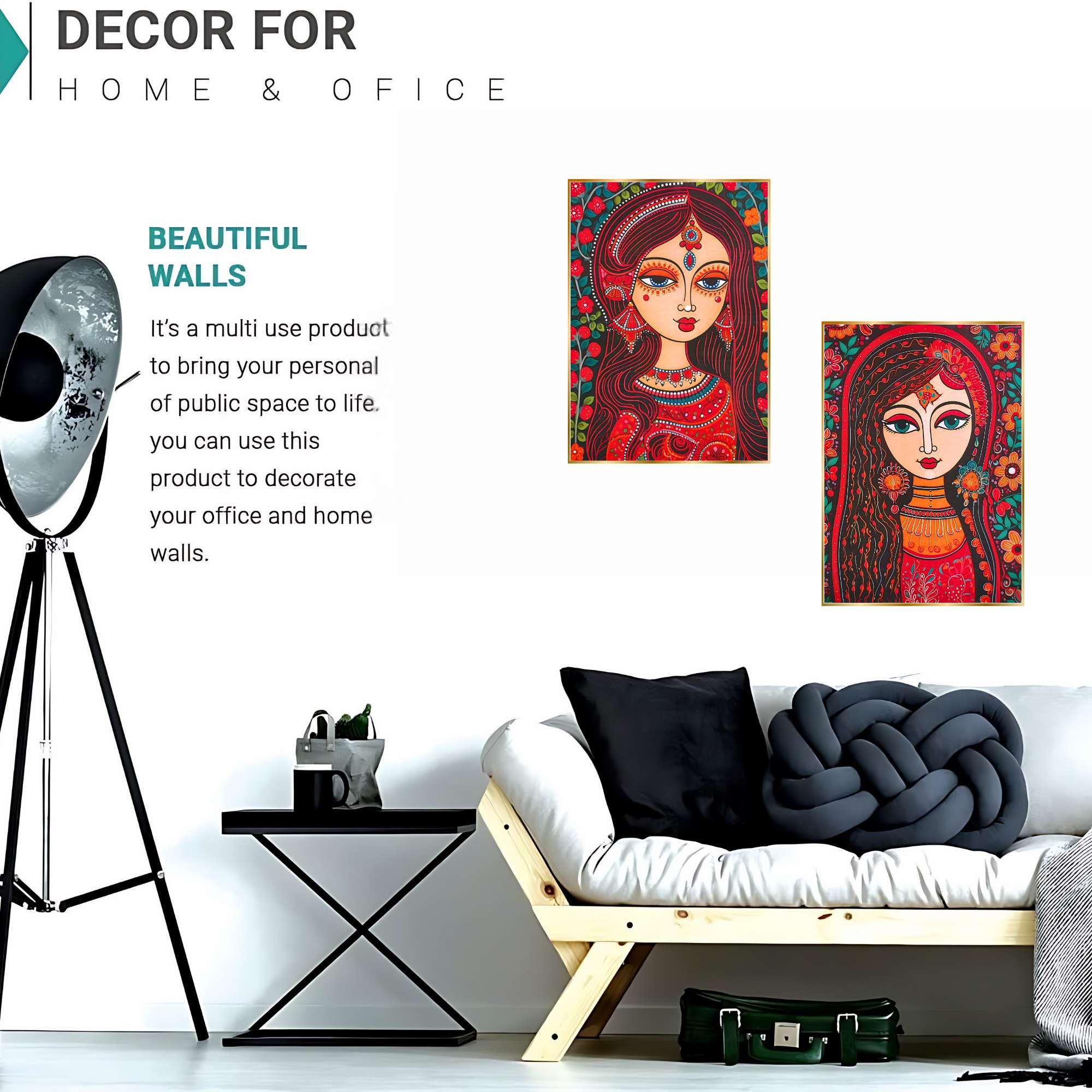 Set of Two Wall Paintings for Wall Dacoration Golden Framed Wall Paintings for Living Room & Bedroom Wall Art for Home Decoration & Office Wall Décor (14x11 inch CH-GD2-12) - Image 4